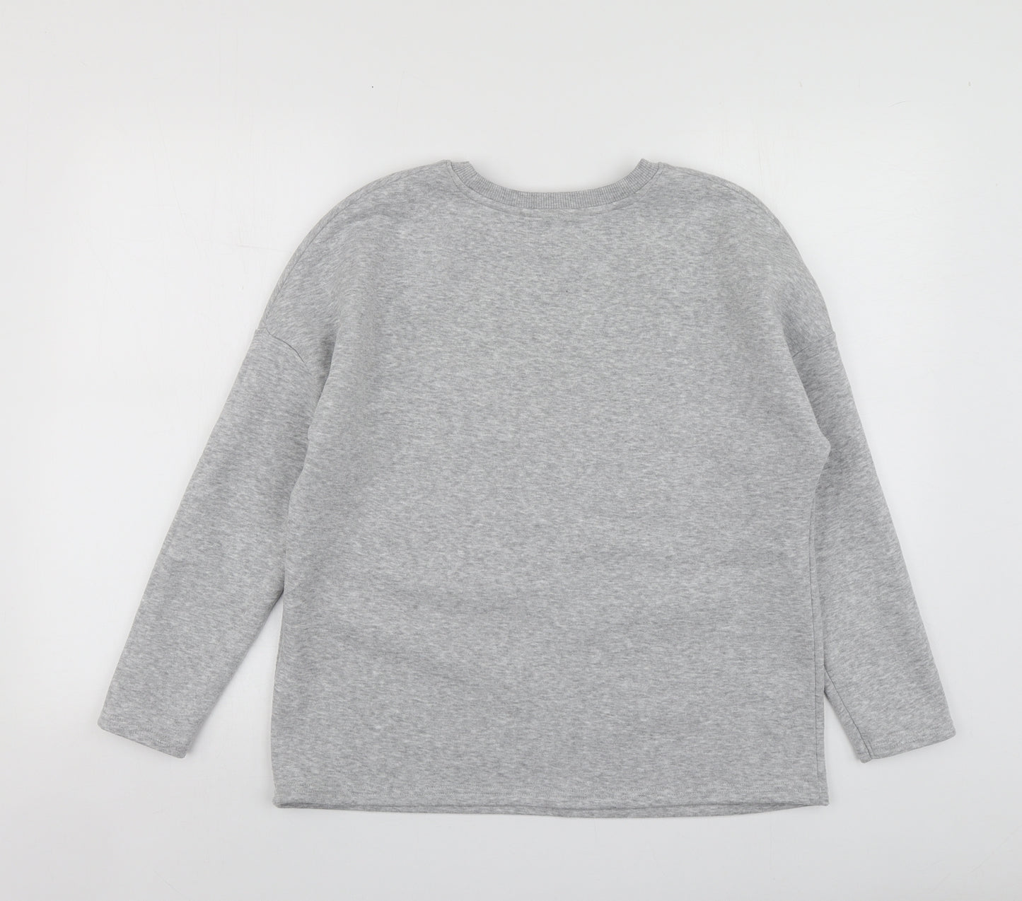 Papaya Womens Grey Geometric Polyester Pullover Sweatshirt Size M