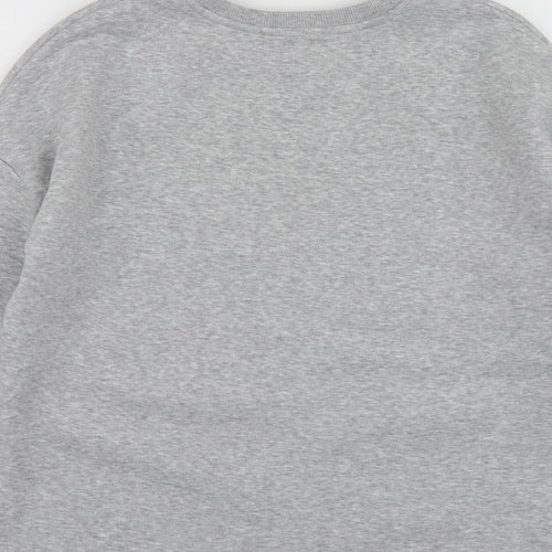 Papaya Womens Grey Geometric Polyester Pullover Sweatshirt Size M