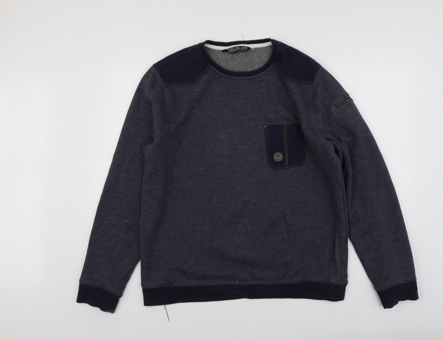 Duck and Cover Mens Blue  Cotton Pullover Hoodie Size 2XL