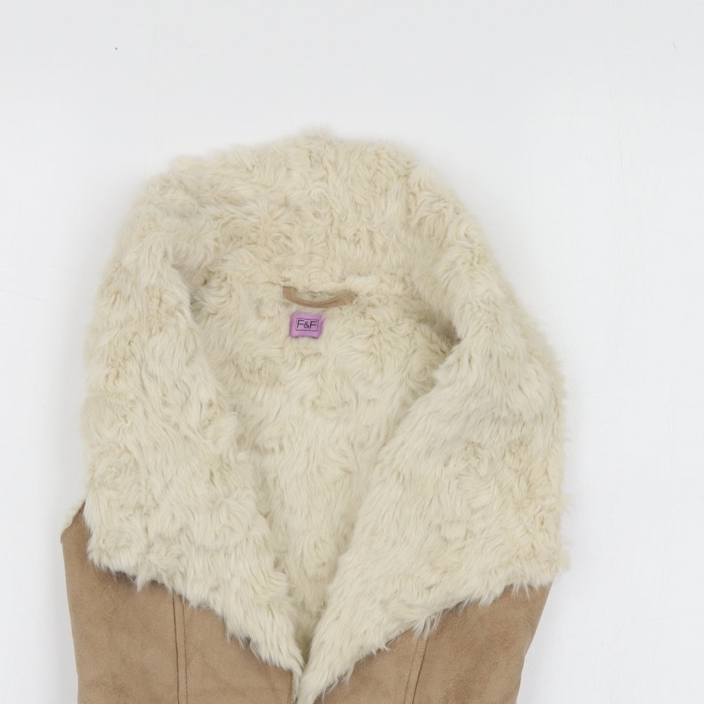 F&F Girls Beige   Gilet Jacket Size 7-8 Years