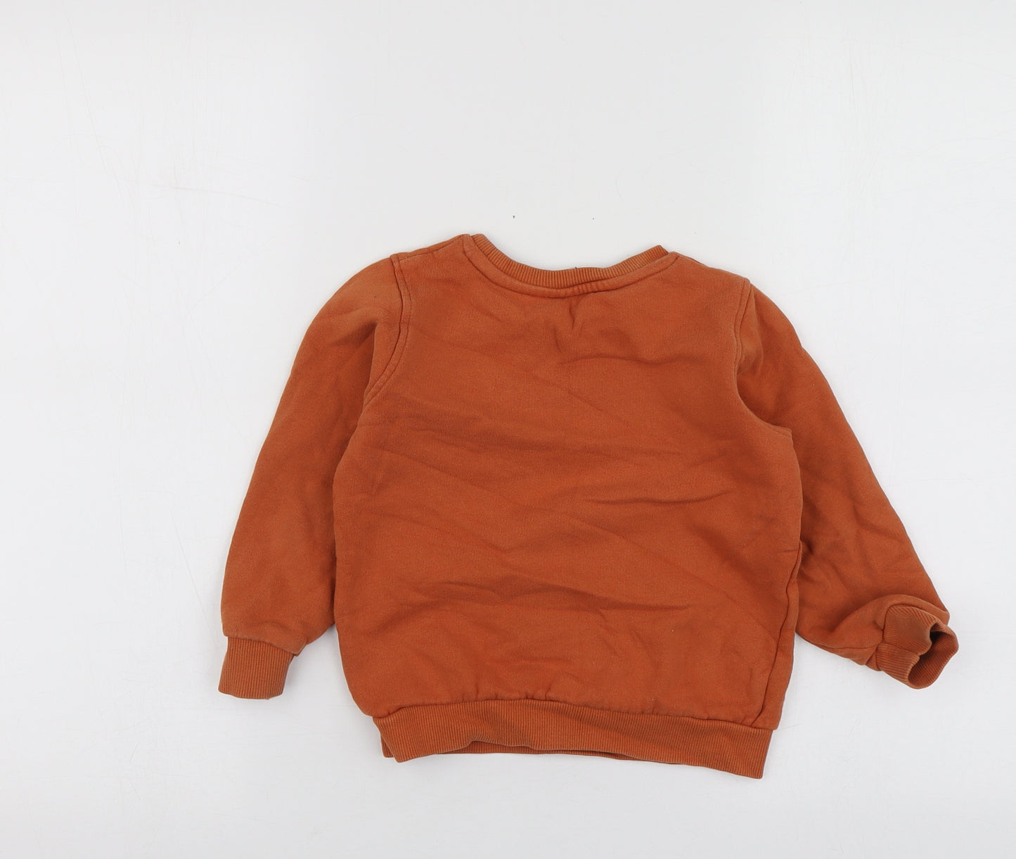 TU Boys Orange Geometric Cotton Pullover Sweatshirt Size 4-5 Years