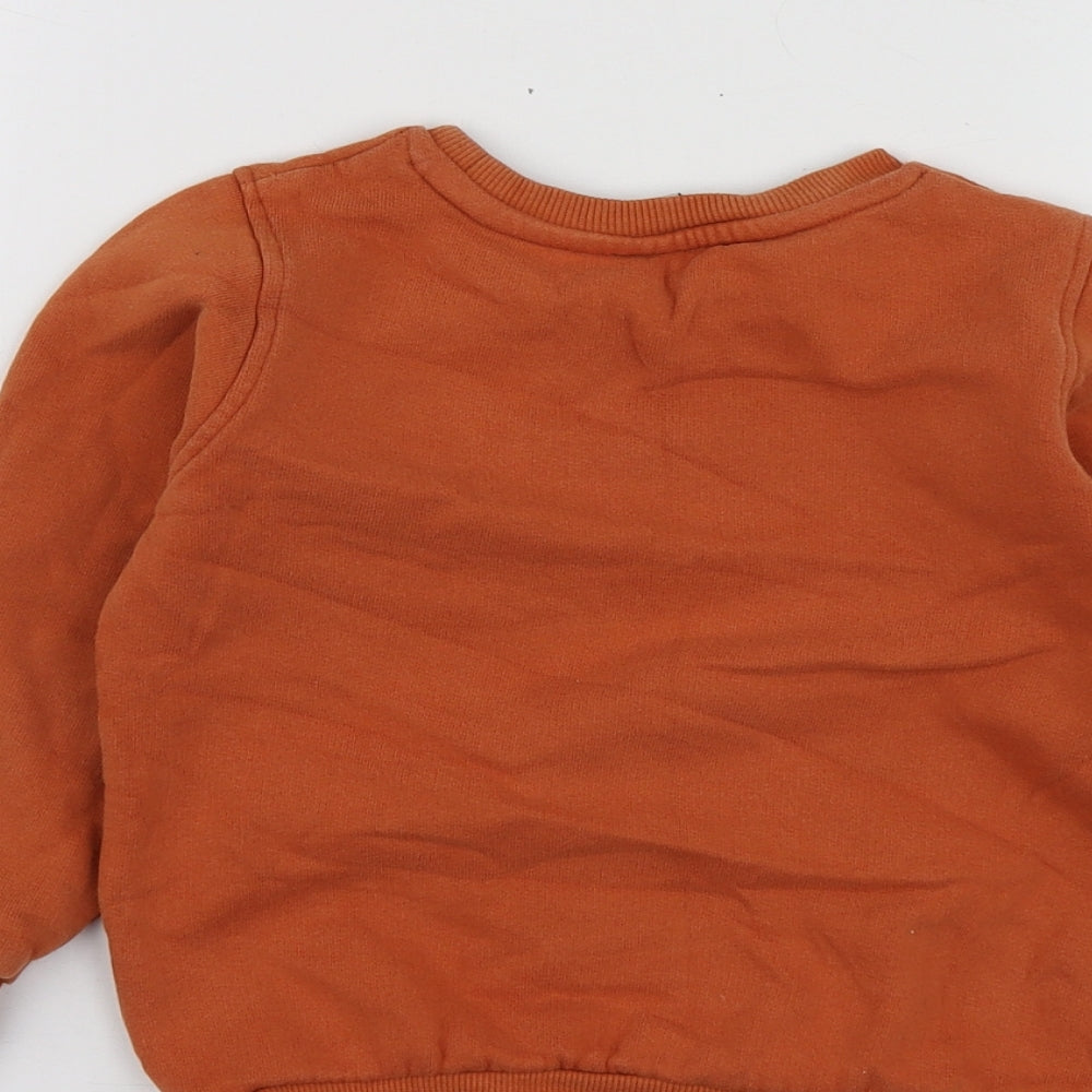 TU Boys Orange Geometric Cotton Pullover Sweatshirt Size 4-5 Years