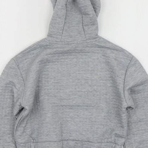 Primark Girls Grey Geometric Polyester Pullover Hoodie Size 9-10 Years