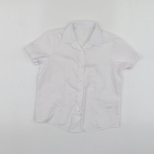 George Boys White  Polyester Basic Button-Up Size 5-6 Years Collared