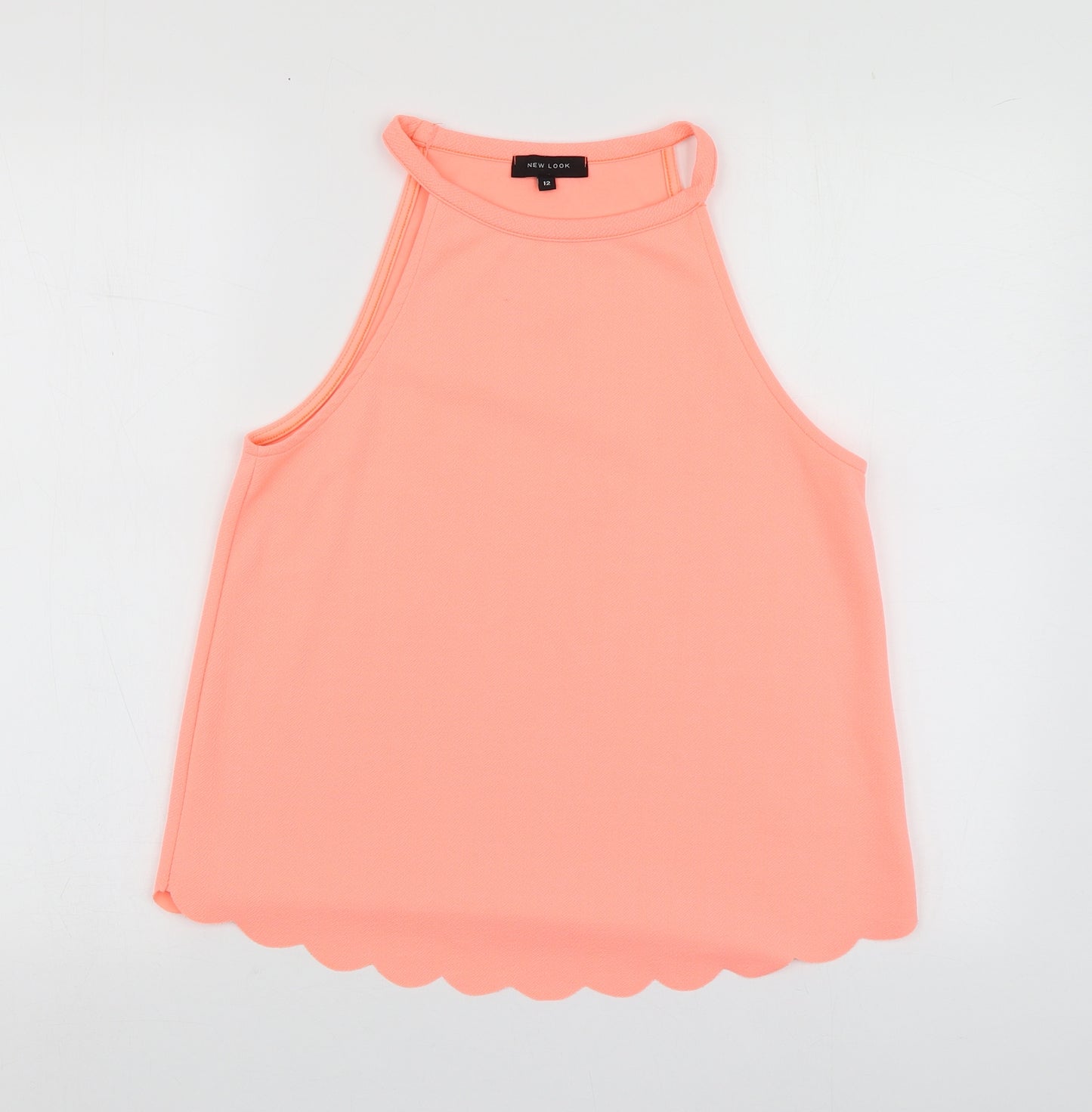New Look Womens Orange  Polyester Basic T-Shirt Size 12 Halter