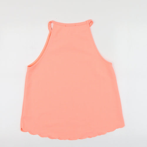 New Look Womens Orange  Polyester Basic T-Shirt Size 12 Halter