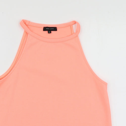 New Look Womens Orange  Polyester Basic T-Shirt Size 12 Halter