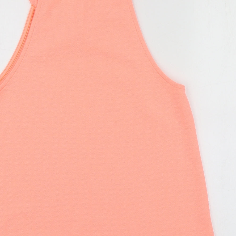 New Look Womens Orange  Polyester Basic T-Shirt Size 12 Halter