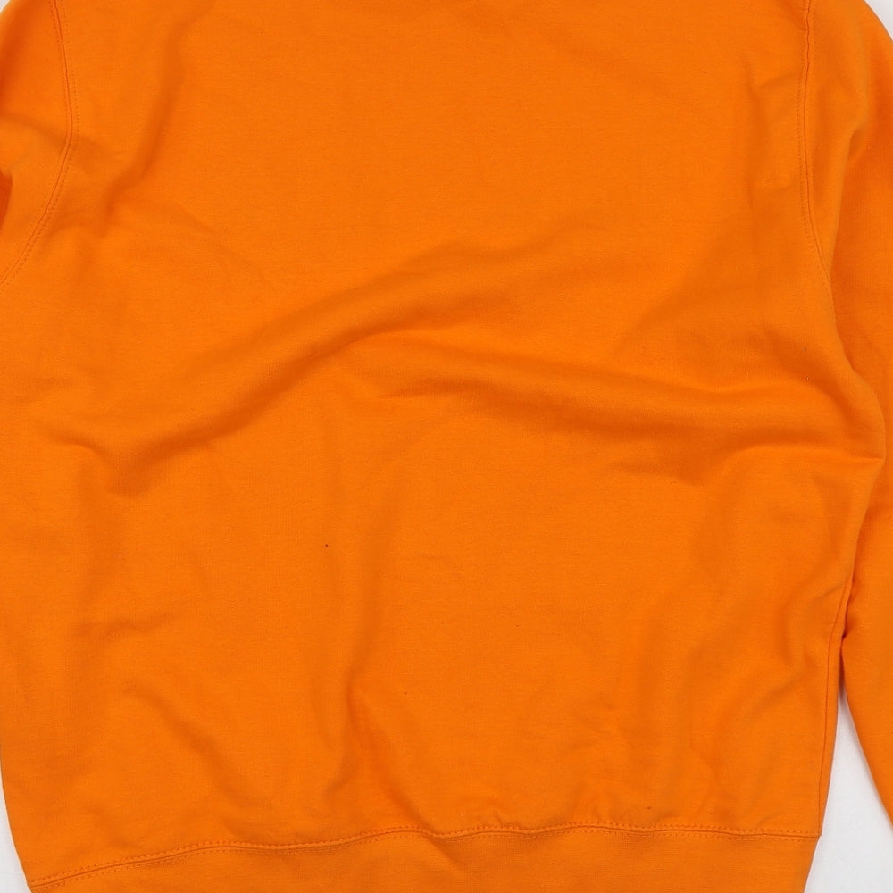 Harper&Lewis Mens Orange Geometric Cotton Pullover Hoodie Size M