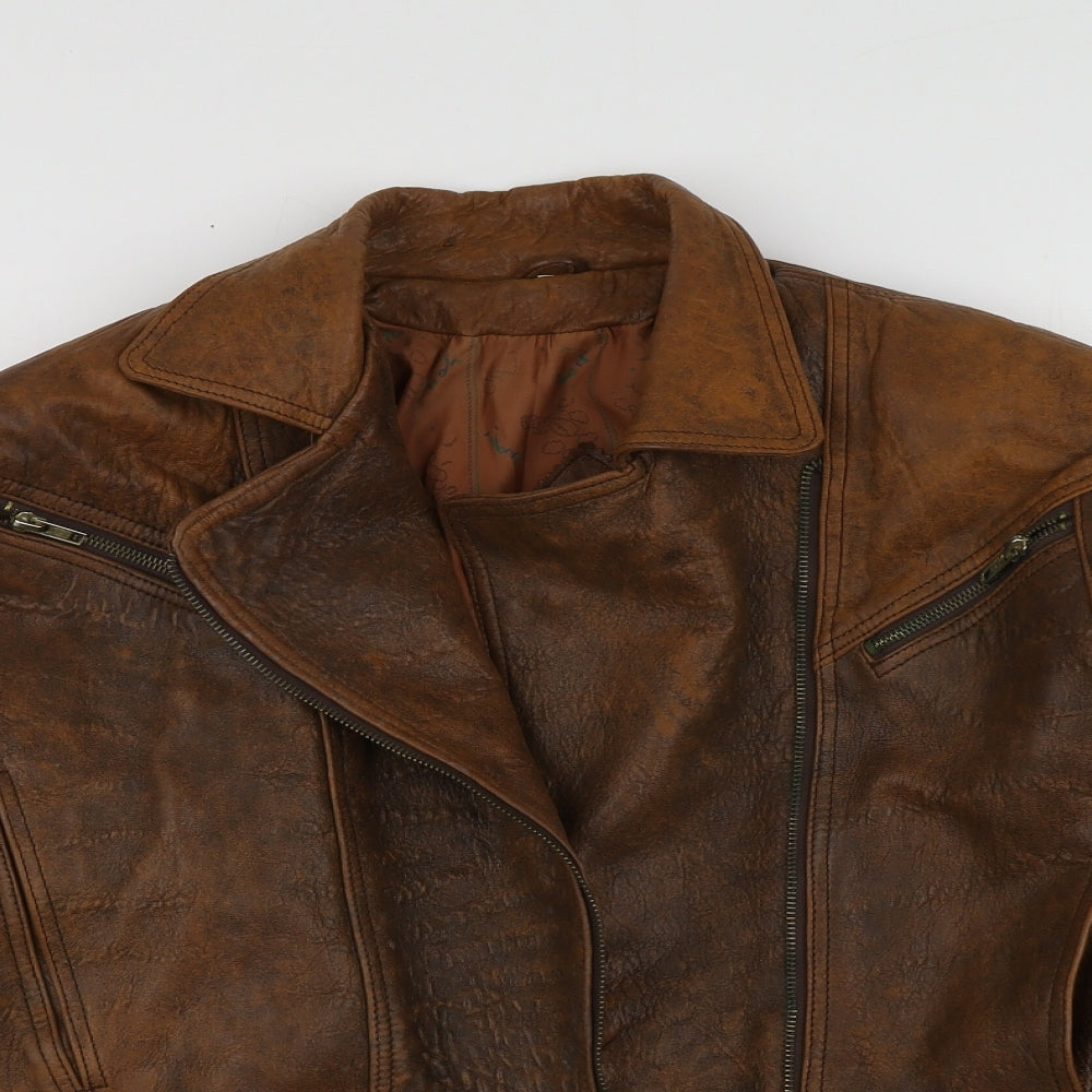 Real Leather Womens Brown   Jacket  Size M