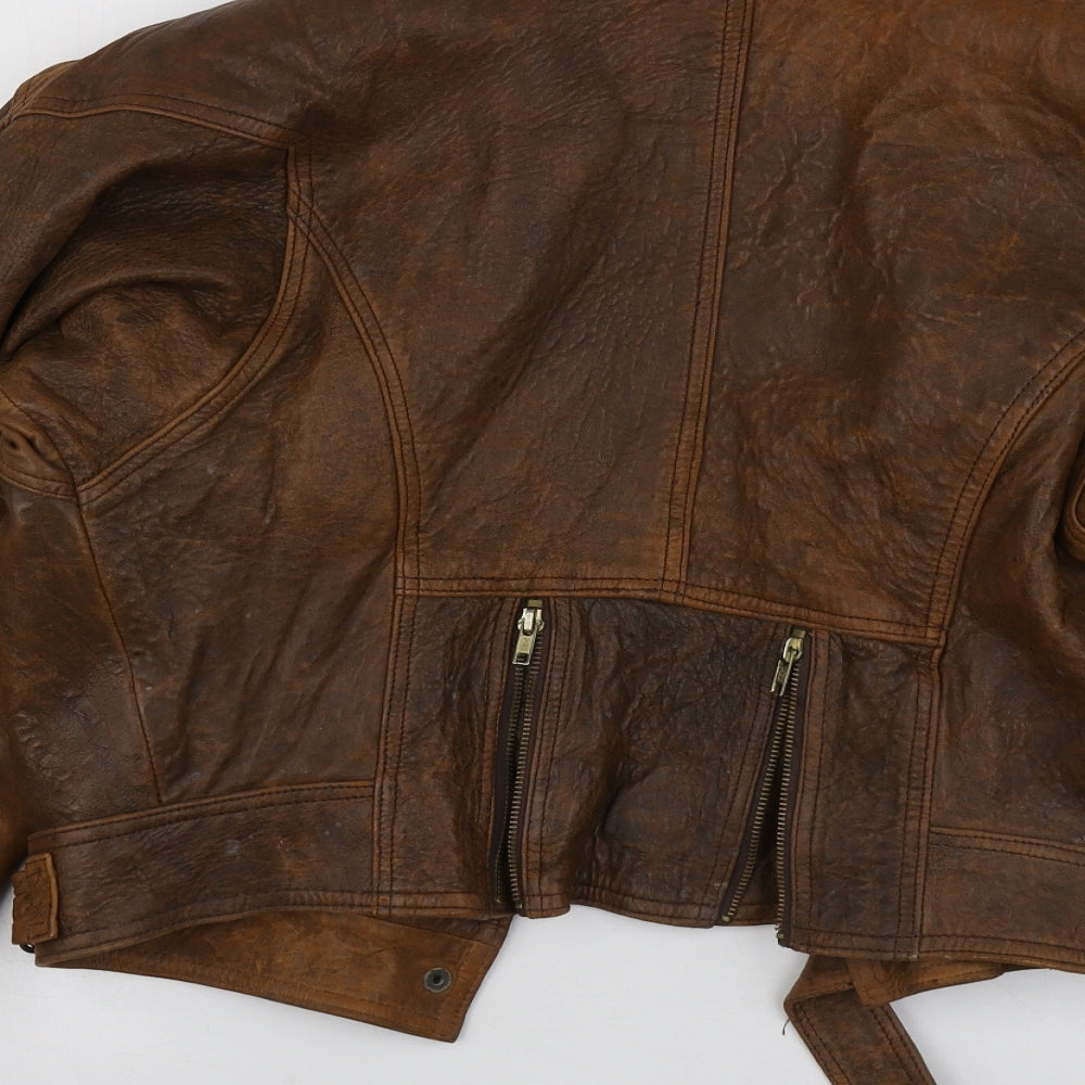 Real Leather Womens Brown   Jacket  Size M