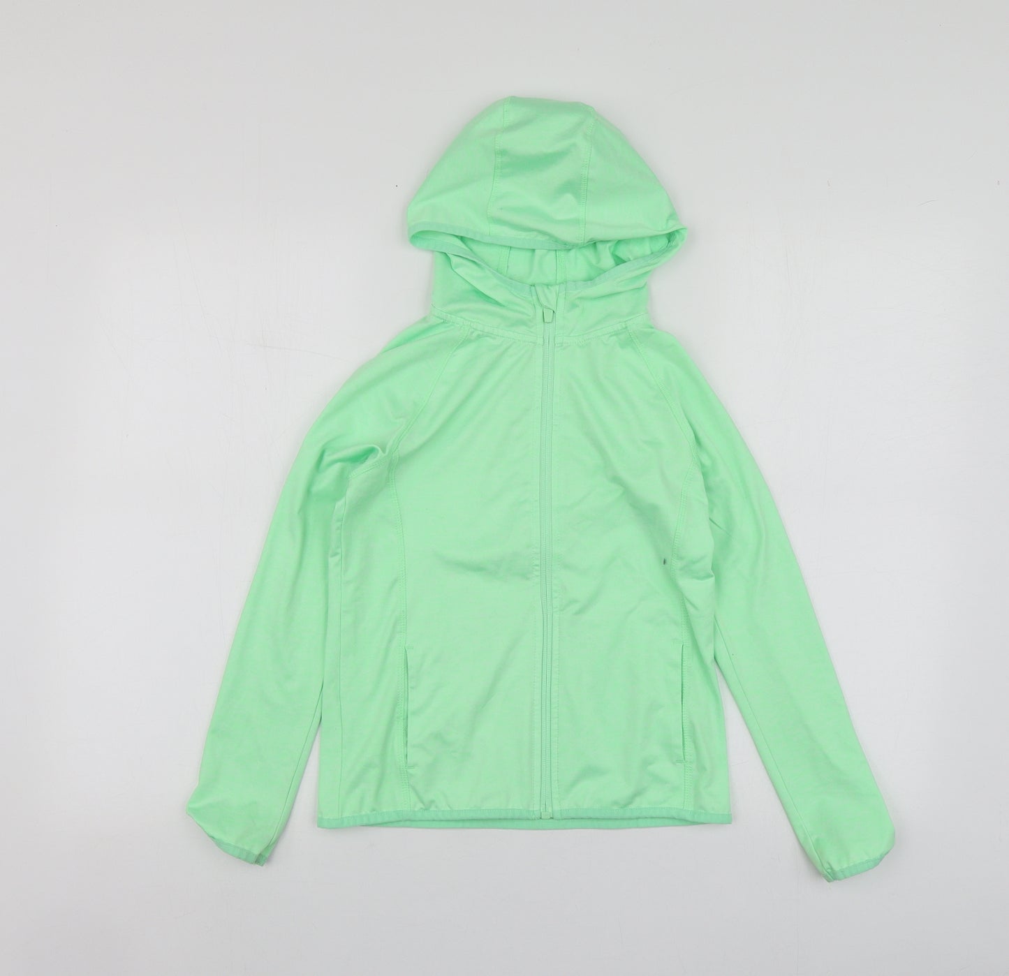 Dunnes Stores Girls Green  Polyester Full Zip Hoodie Size 9-10 Years