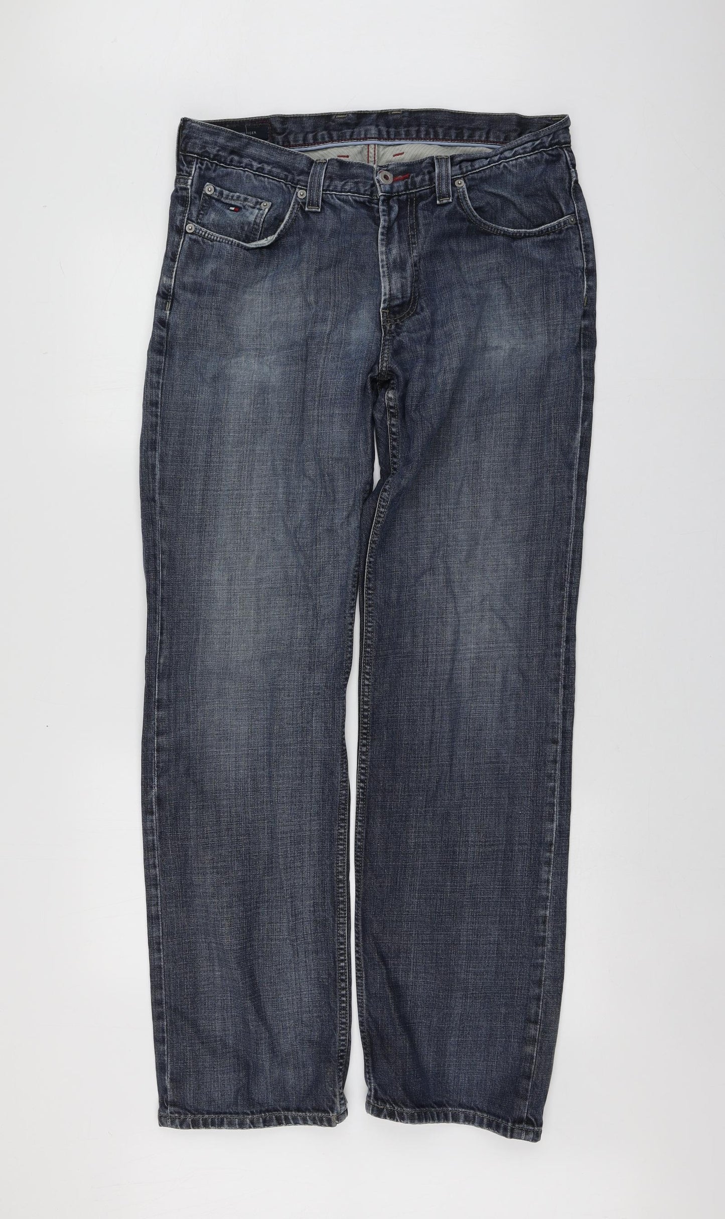 Tommy Hilfiger Mens Blue  Cotton Straight Jeans Size 34 L32 in Regular