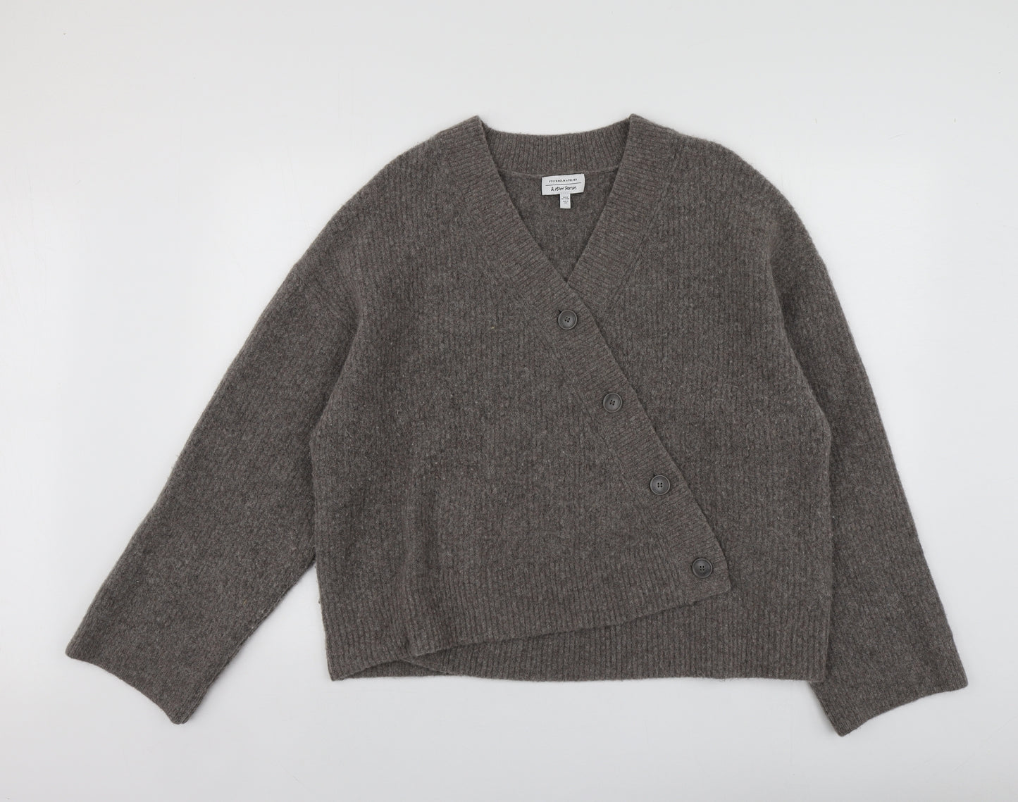 Stockholm Atelier Womens Beige Round Neck  Wool Pullover Jumper Size M