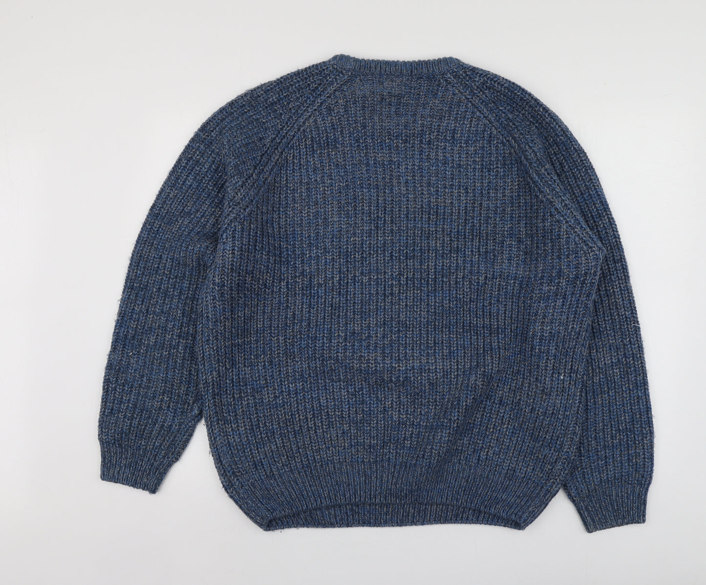 P.G Field Mens Blue Round Neck  Acrylic Pullover Jumper Size L