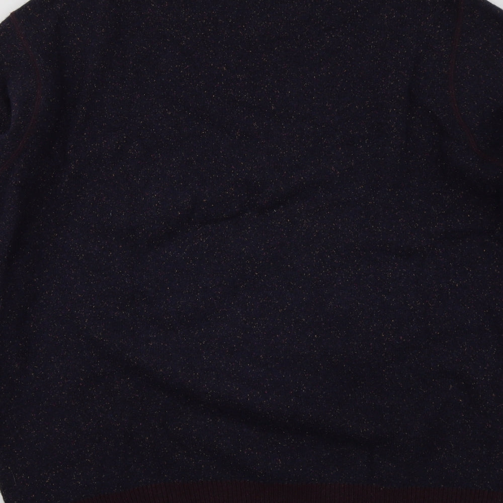 Morley Mens Purple Round Neck  Wool Pullover Jumper Size XL