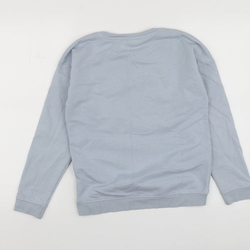 TU Girls Blue Geometric Cotton Pullover Hoodie Size 12 Years