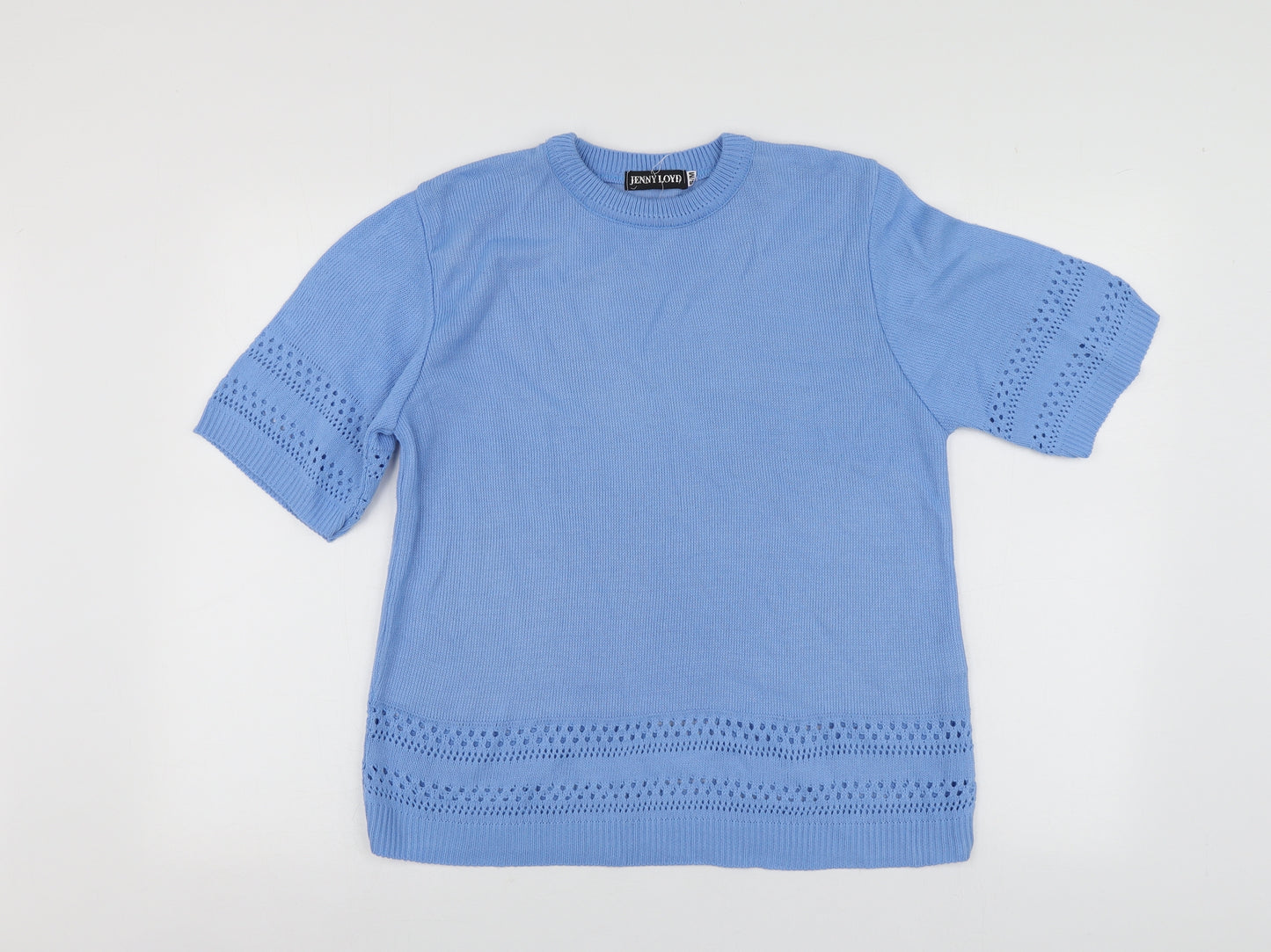 Jenny Loyd Womens Blue Round Neck  Acrylic Pullover Jumper Size M