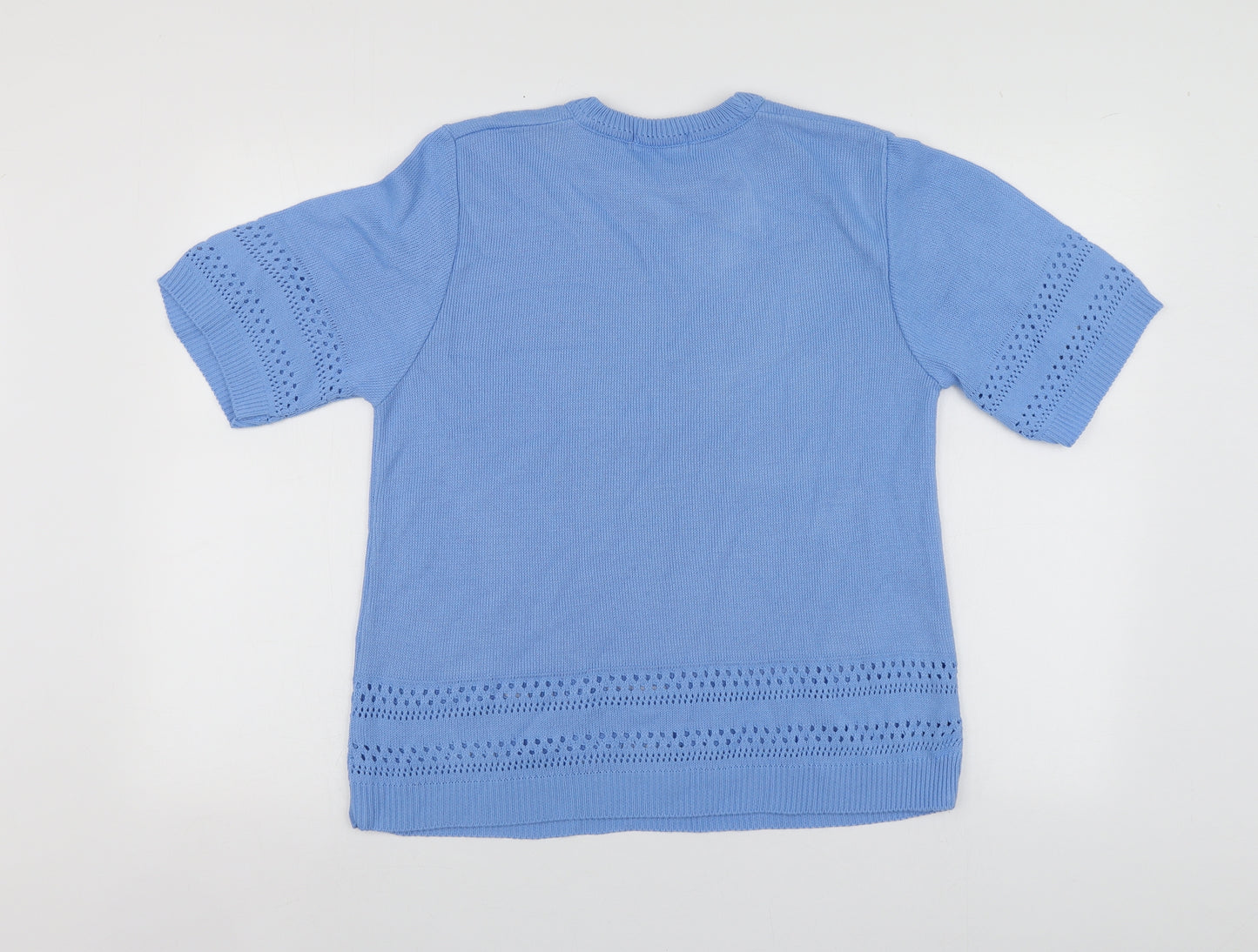 Jenny Loyd Womens Blue Round Neck  Acrylic Pullover Jumper Size M
