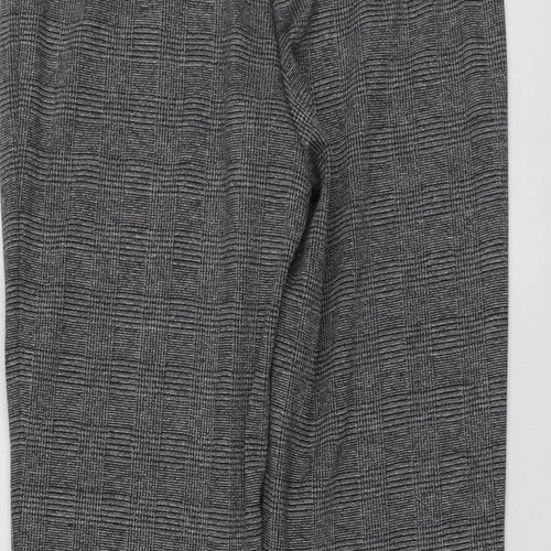 M7S Womens Grey Plaid Polyester Chino Trousers Size 10 L25 in Regular