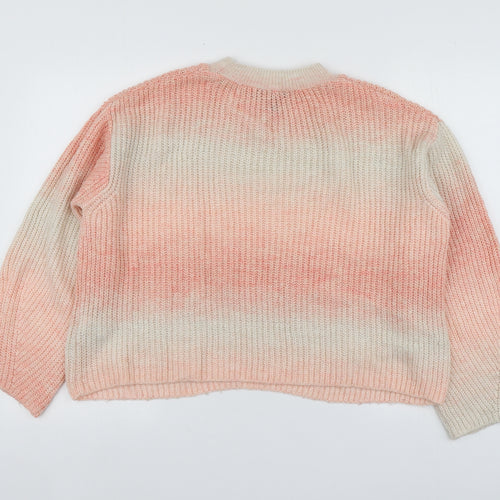 New Look Womens Pink Round Neck  Acrylic Pullover Jumper Size S