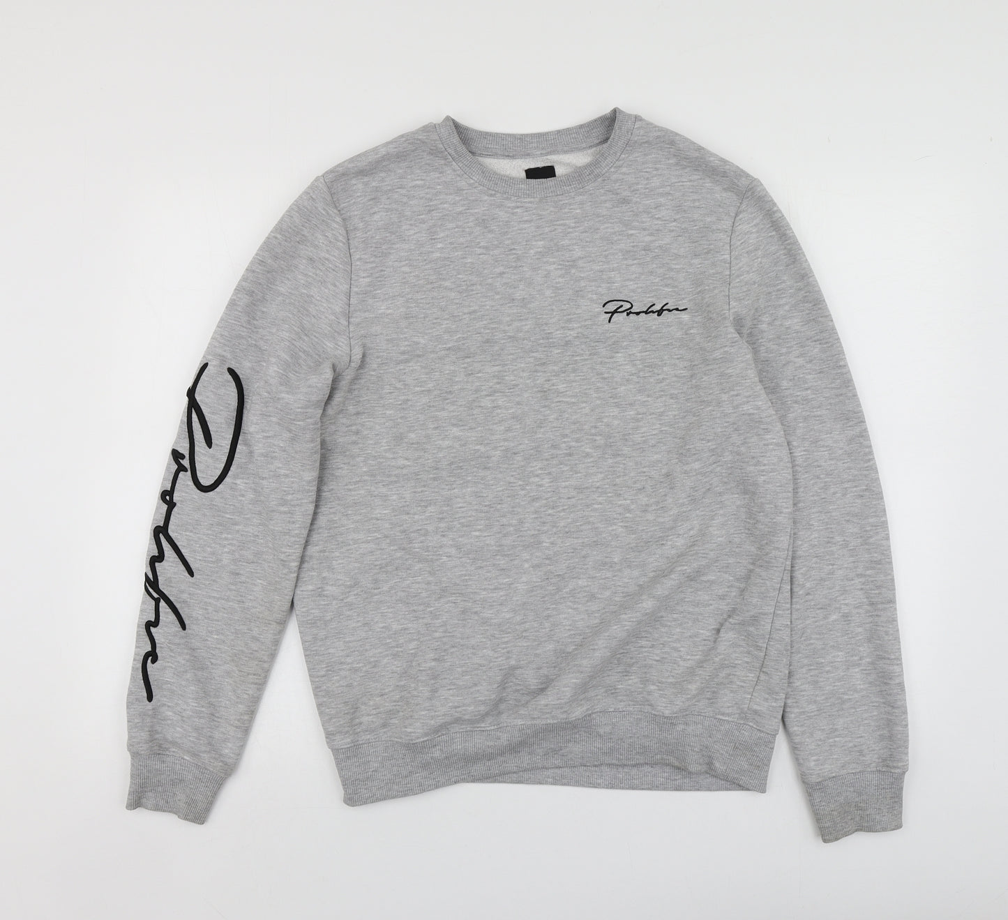 River Island Mens Grey  Polyester Pullover Hoodie Size S