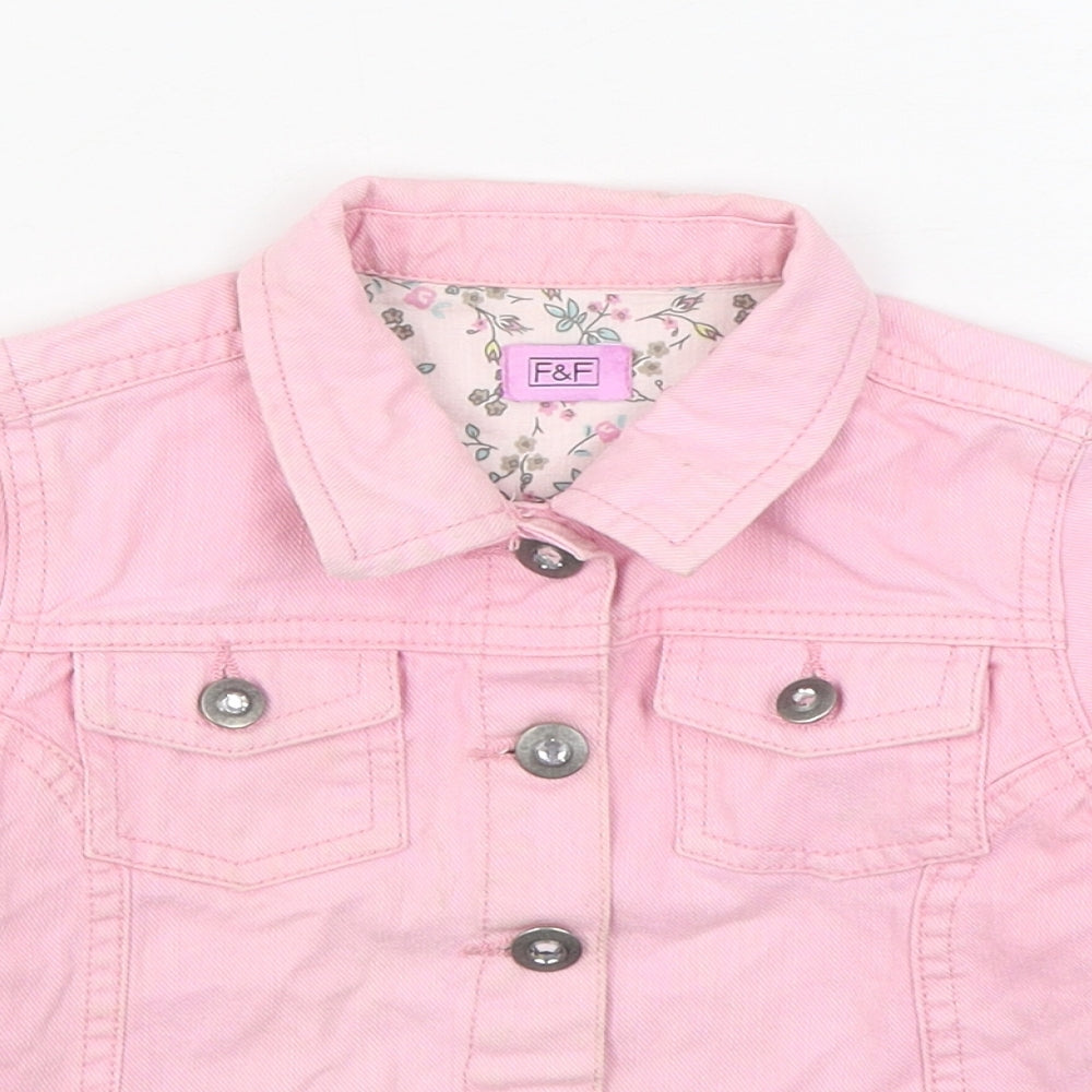 F&F Girls Pink   Jacket  Size 2-3 Years  Button