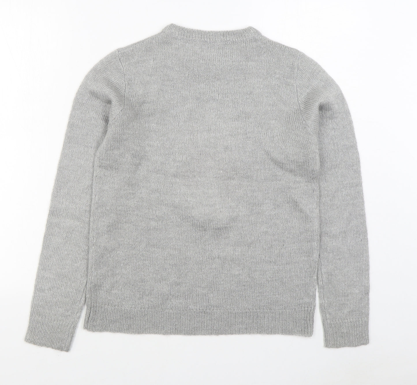 Select Womens Grey Round Neck  Acrylic Pullover Jumper Size S   - Christmas Jumper