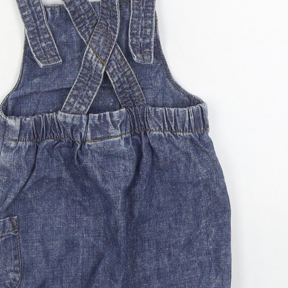 NEXT Baby Blue  100% Cotton Dungaree Outfit/Set Size 0-3 Months  Button