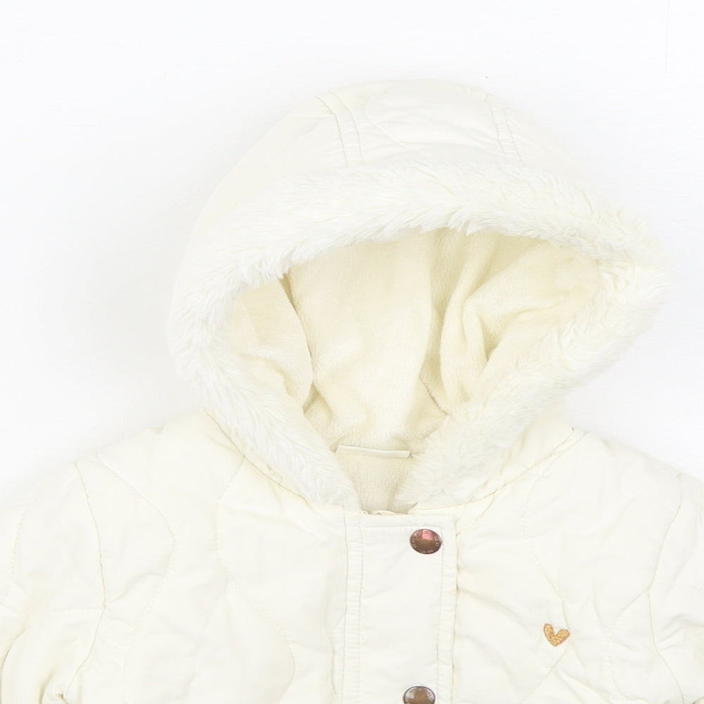 NEXT Baby White   Quilted Coat Size 12-18 Months   Zip