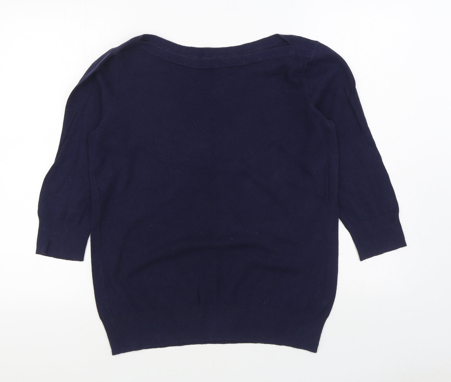 Gap Womens Blue Boat Neck  Cotton Pullover Jumper Size L