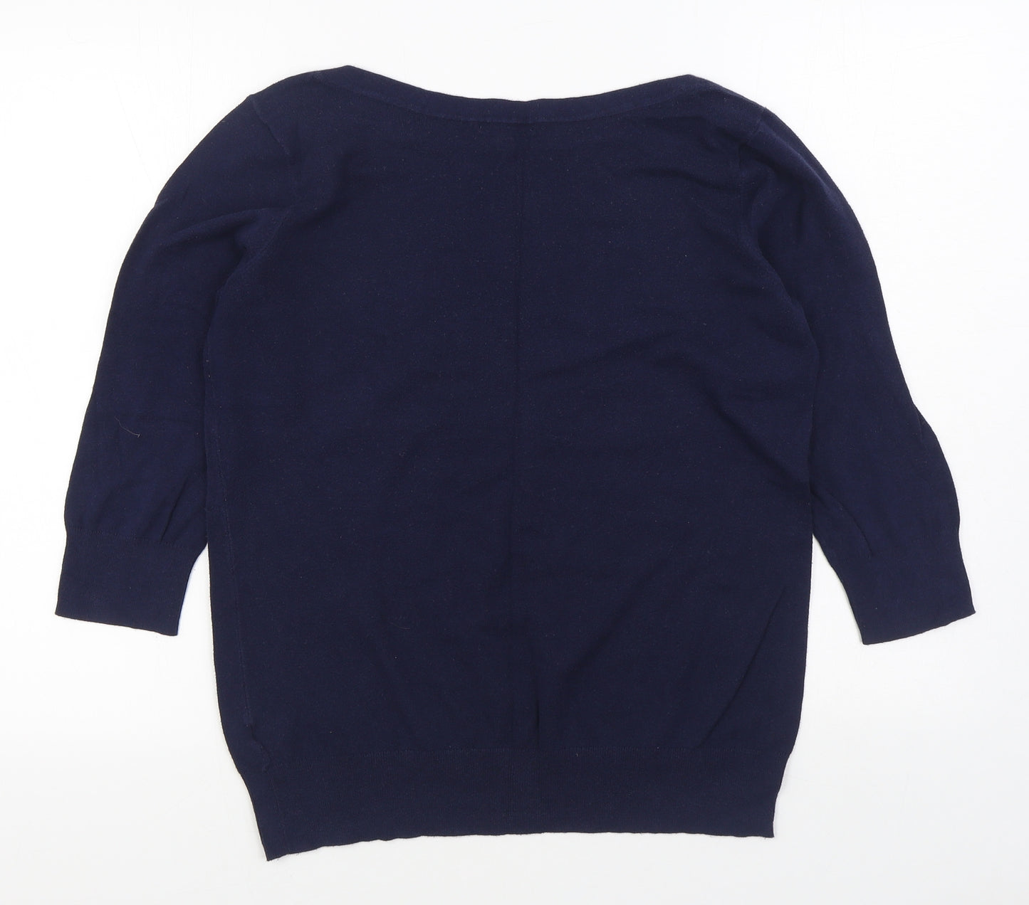 Gap Womens Blue Boat Neck  Cotton Pullover Jumper Size L