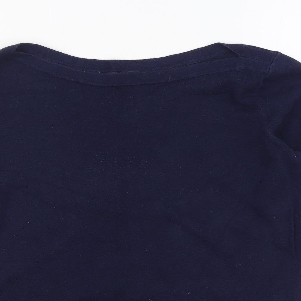 Gap Womens Blue Boat Neck  Cotton Pullover Jumper Size L