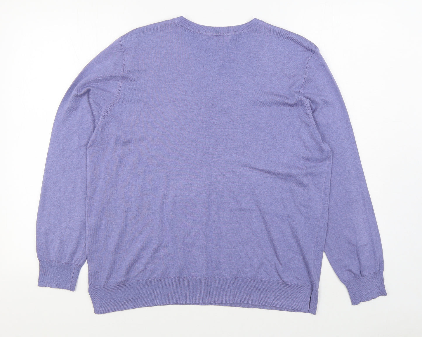 George Womens Purple V-Neck  Viscose Pullover Jumper Size 18