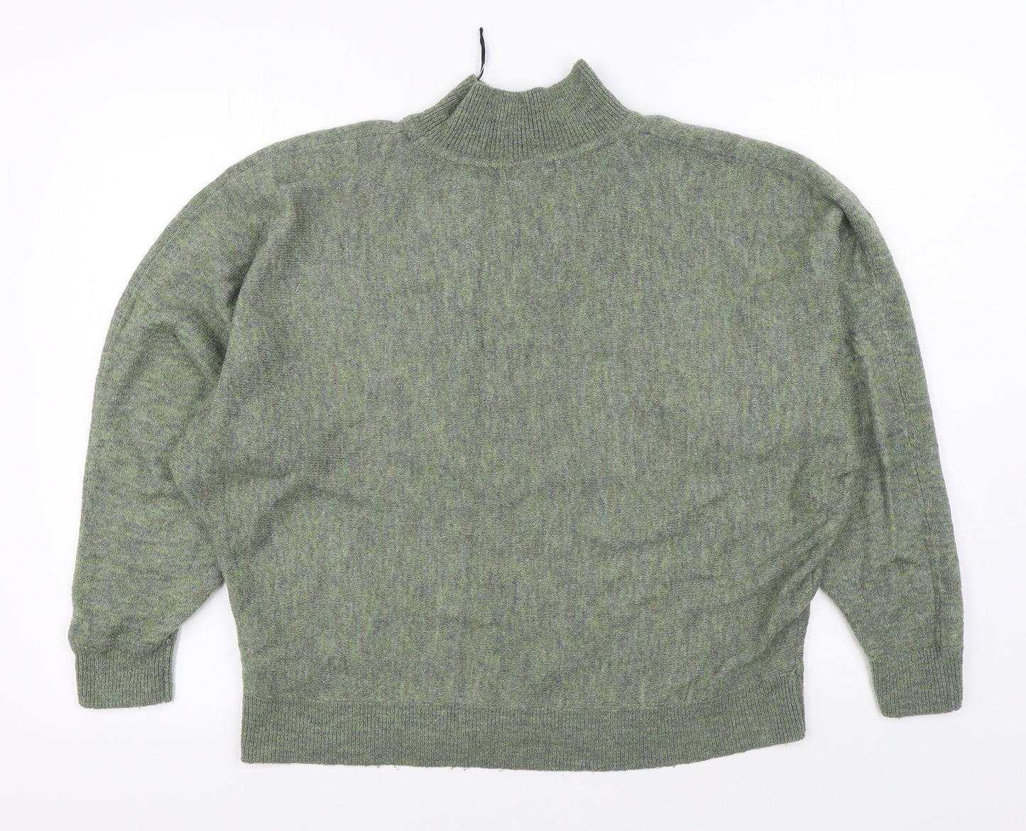 H&M Womens Green High Neck  Acrylic Pullover Jumper Size L