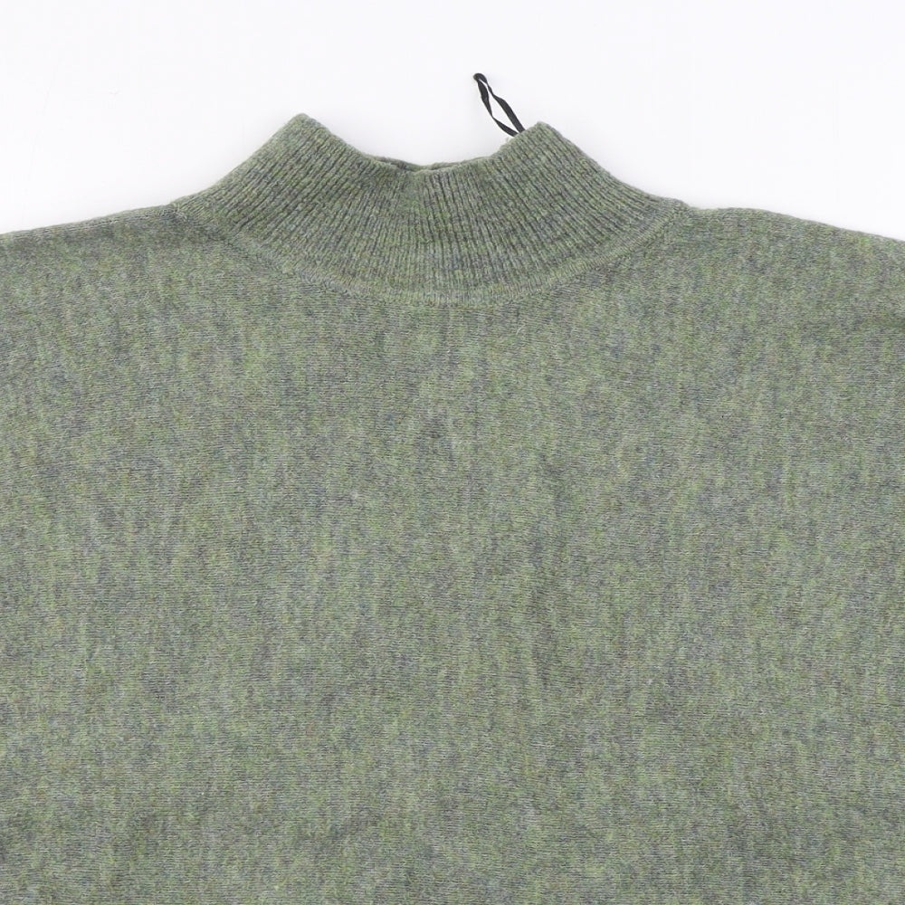 H&M Womens Green High Neck  Acrylic Pullover Jumper Size L