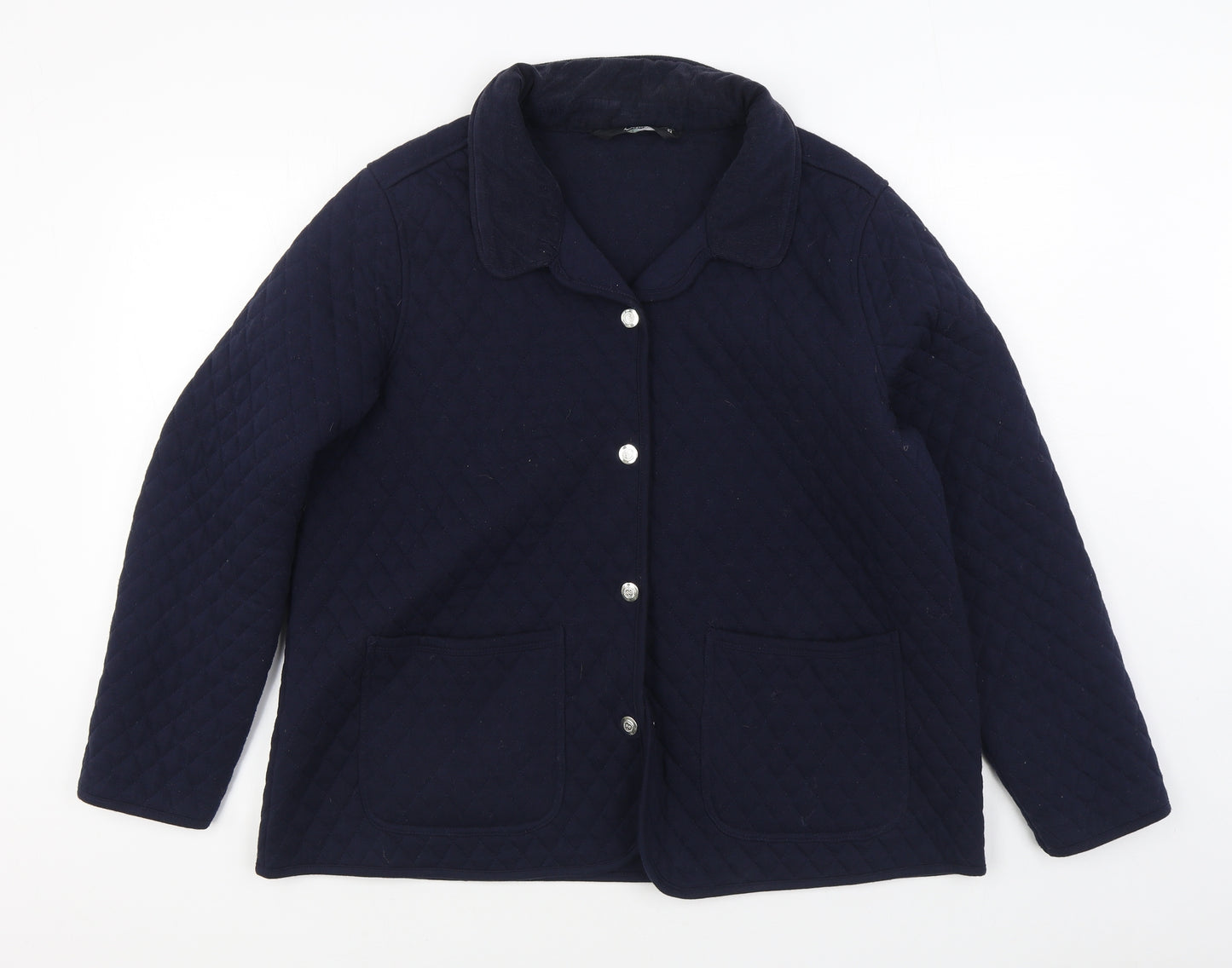 BM Womens Blue   Quilted Coat Size 22  Button