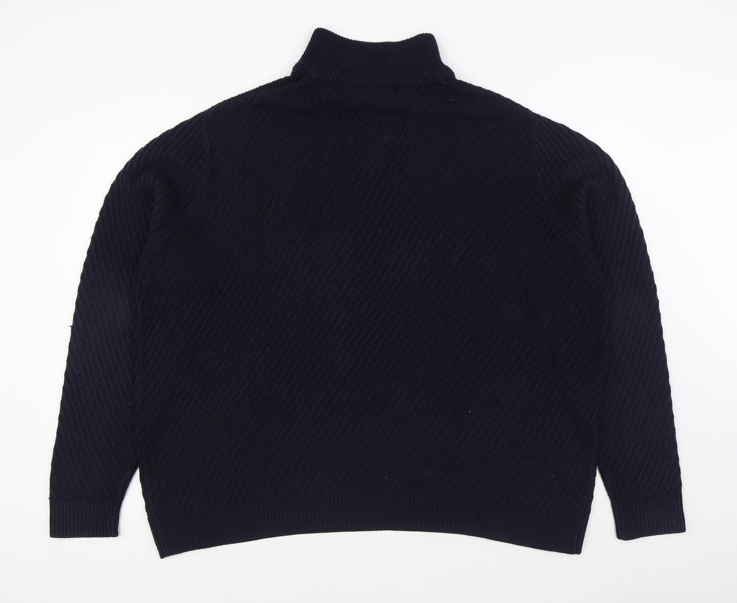 F&F Womens Blue High Neck  Acrylic Pullover Jumper Size 3XL