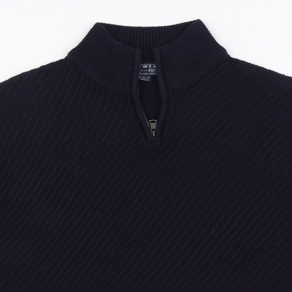 F&F Womens Blue High Neck  Acrylic Pullover Jumper Size 3XL