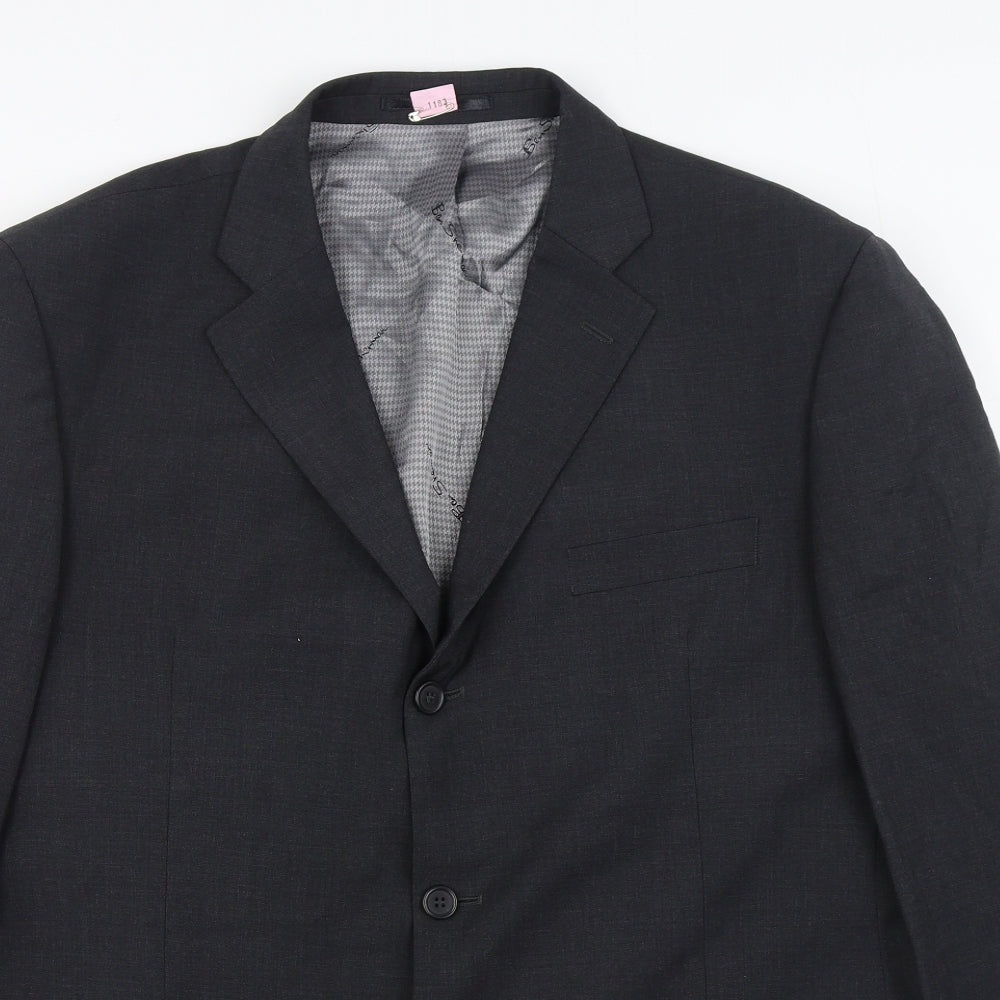 Ben Sherman Mens Grey  Wool Jacket Suit Jacket Size 44