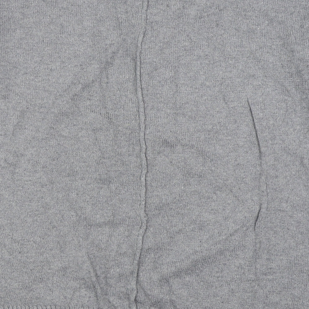 H&M Womens Grey Boat Neck  Cotton Pullover Jumper Size L