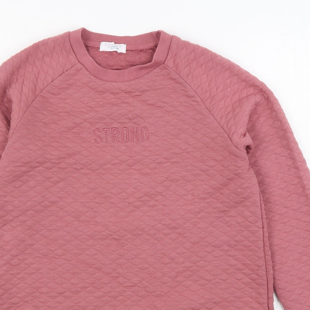 Primark Girls Pink  Cotton Pullover Sweatshirt Size 12-13 Years  Pullover