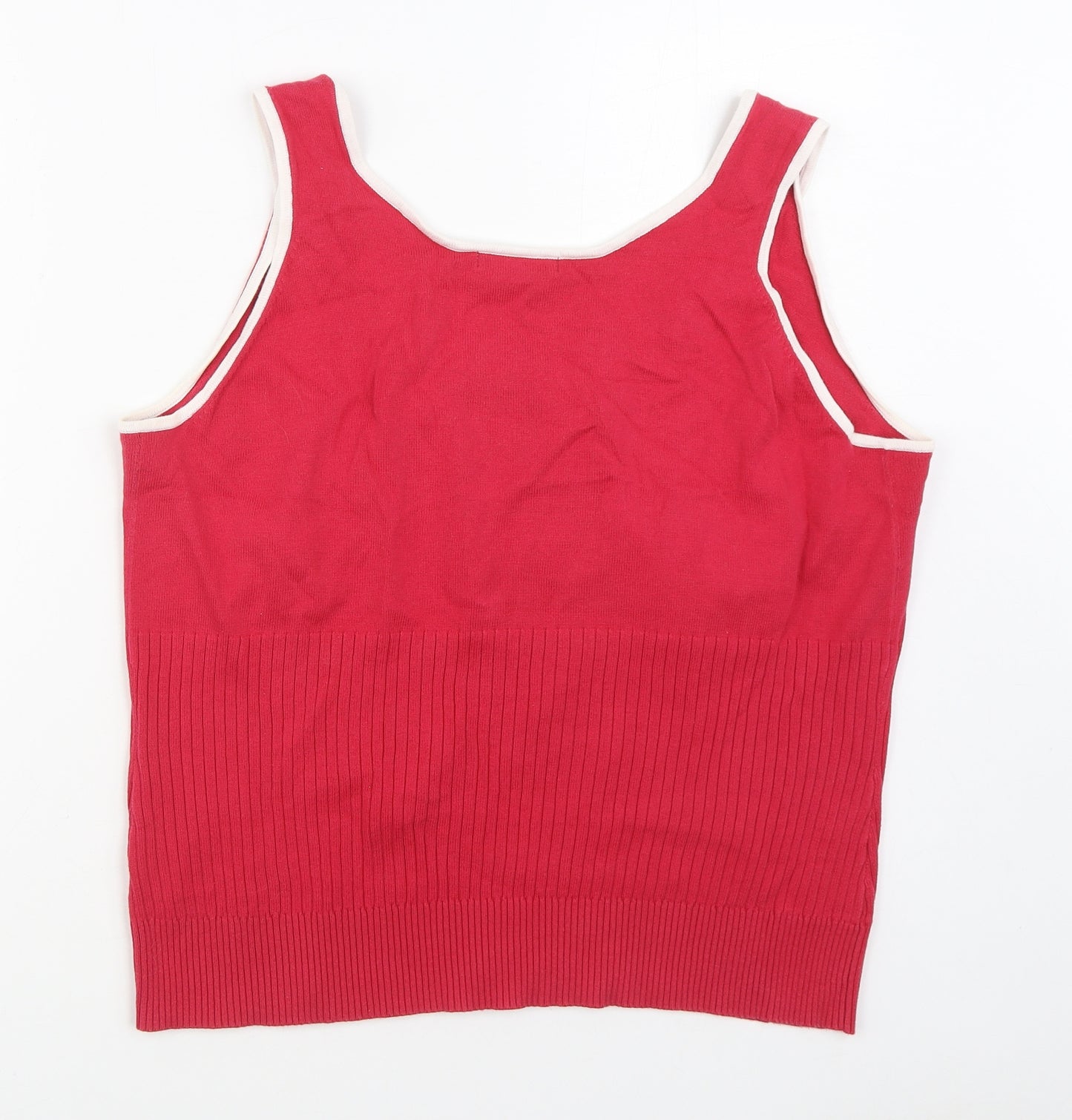 George Womens Pink Scoop Neck  Acrylic Vest Jumper Size L