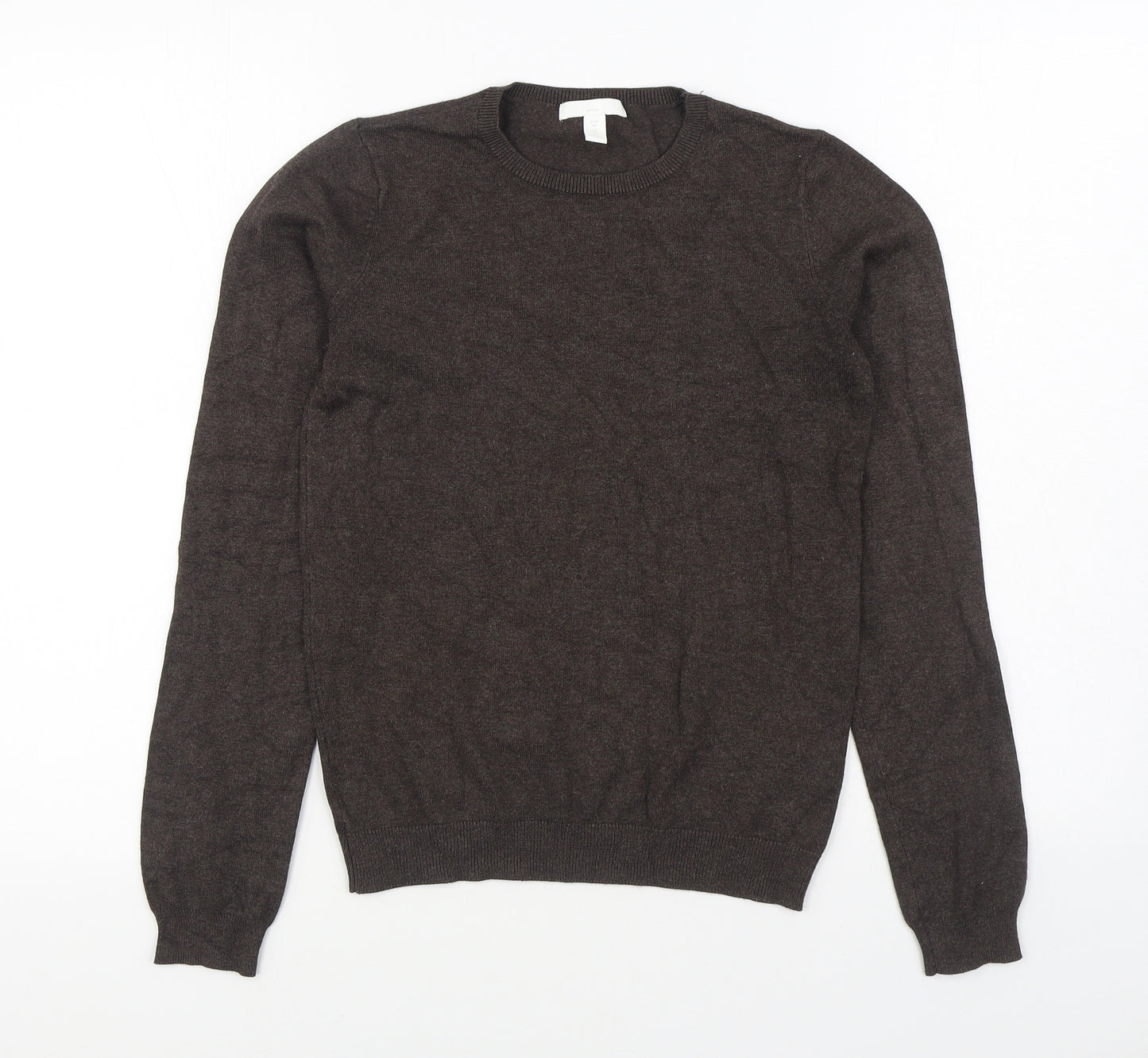 H&M Womens Brown Round Neck  Viscose Pullover Jumper Size XS