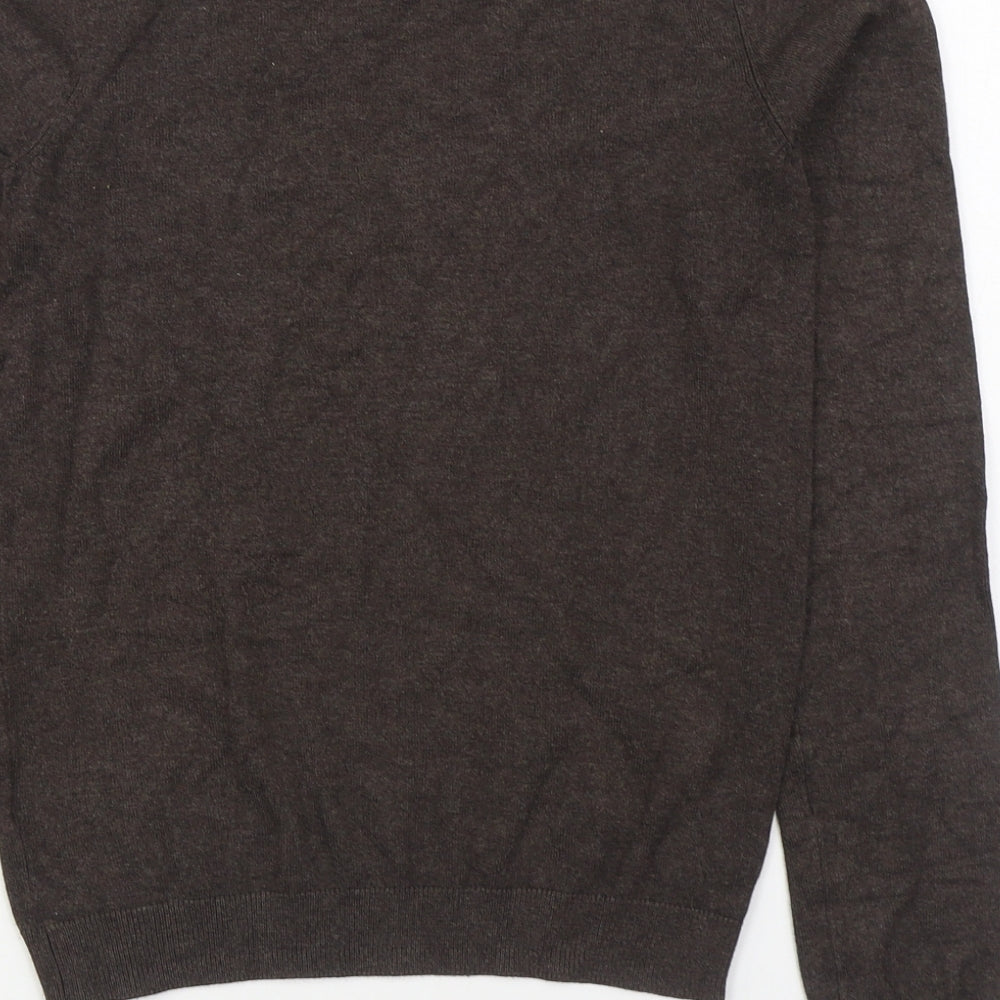 H&M Womens Brown Round Neck  Viscose Pullover Jumper Size XS