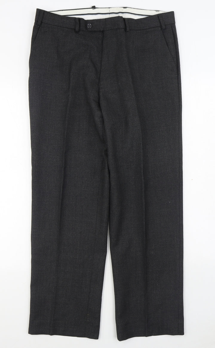 Skopes Womens Grey Polyester Trousers Size 34 in L28 in Regular Zip