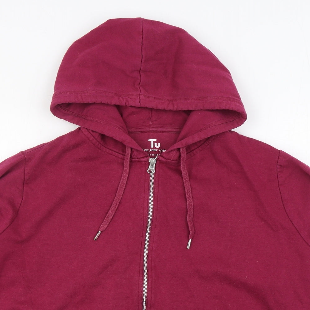 TU Womens Pink  Cotton Full Zip Hoodie Size 24  Zip