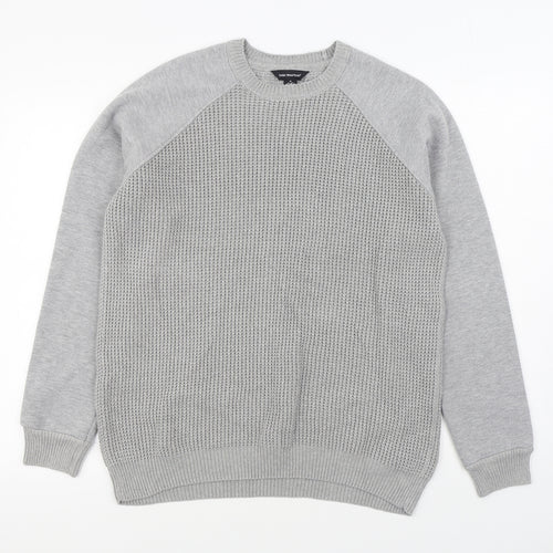 Primark Womens Grey Round Neck  Cotton Pullover Jumper Size M