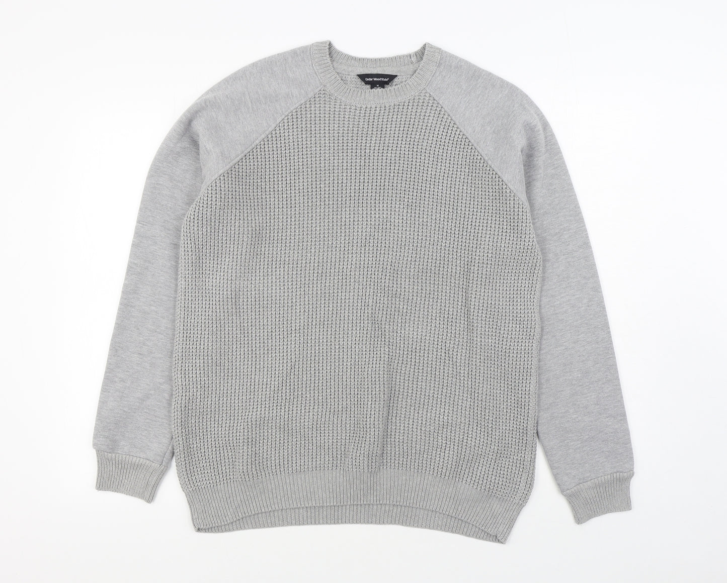Primark Womens Grey Round Neck  Cotton Pullover Jumper Size M