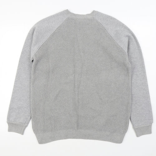 Primark Womens Grey Round Neck  Cotton Pullover Jumper Size M